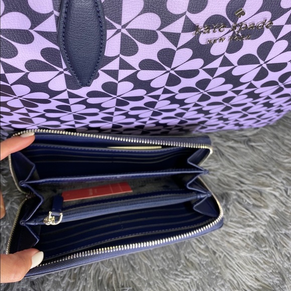 💜Kate Spade💜Hollie Geo Clover Tote & Wallet - Picture 3 of 8